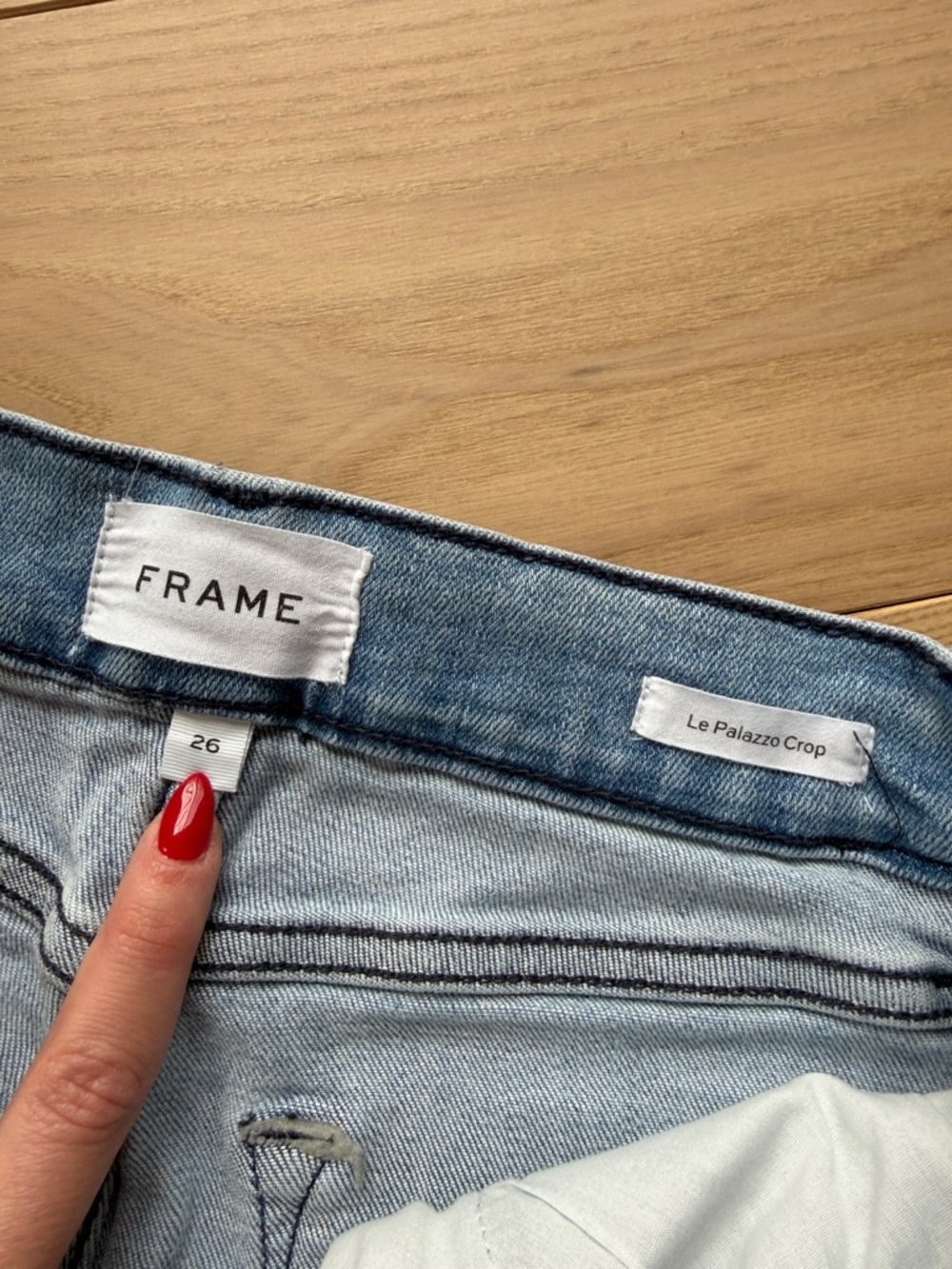 Frame Denim Le Palazzo Crop Light Blue Wide-Leg Jeans - Picture 3 of 5